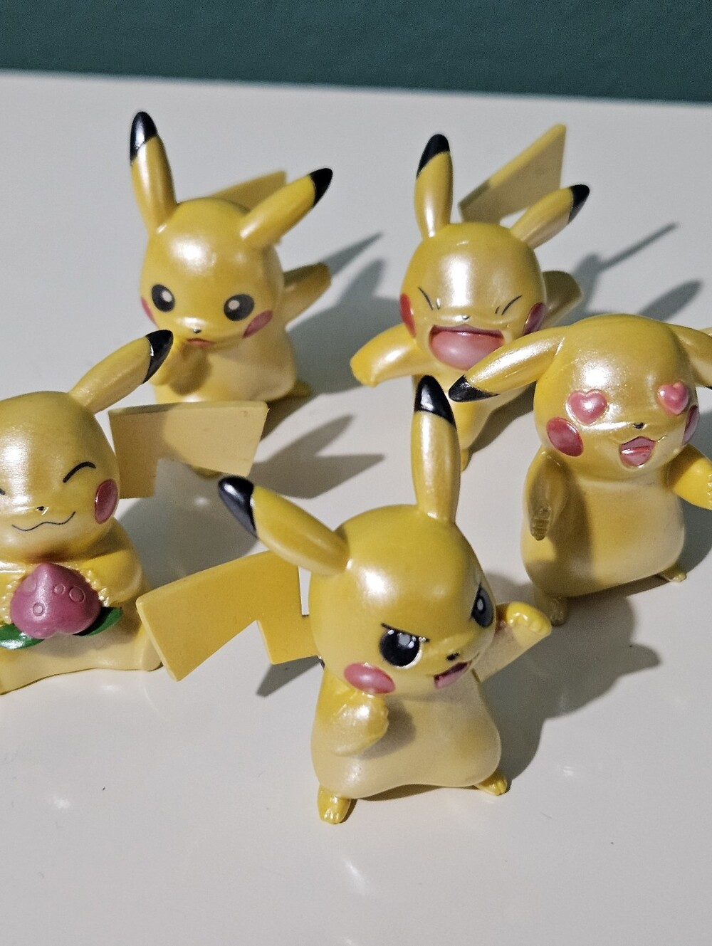 Tomy Pokemon Pikachu 20th Anniversary 1.25" Mini Figures Lot Of 5 2016 Pearly